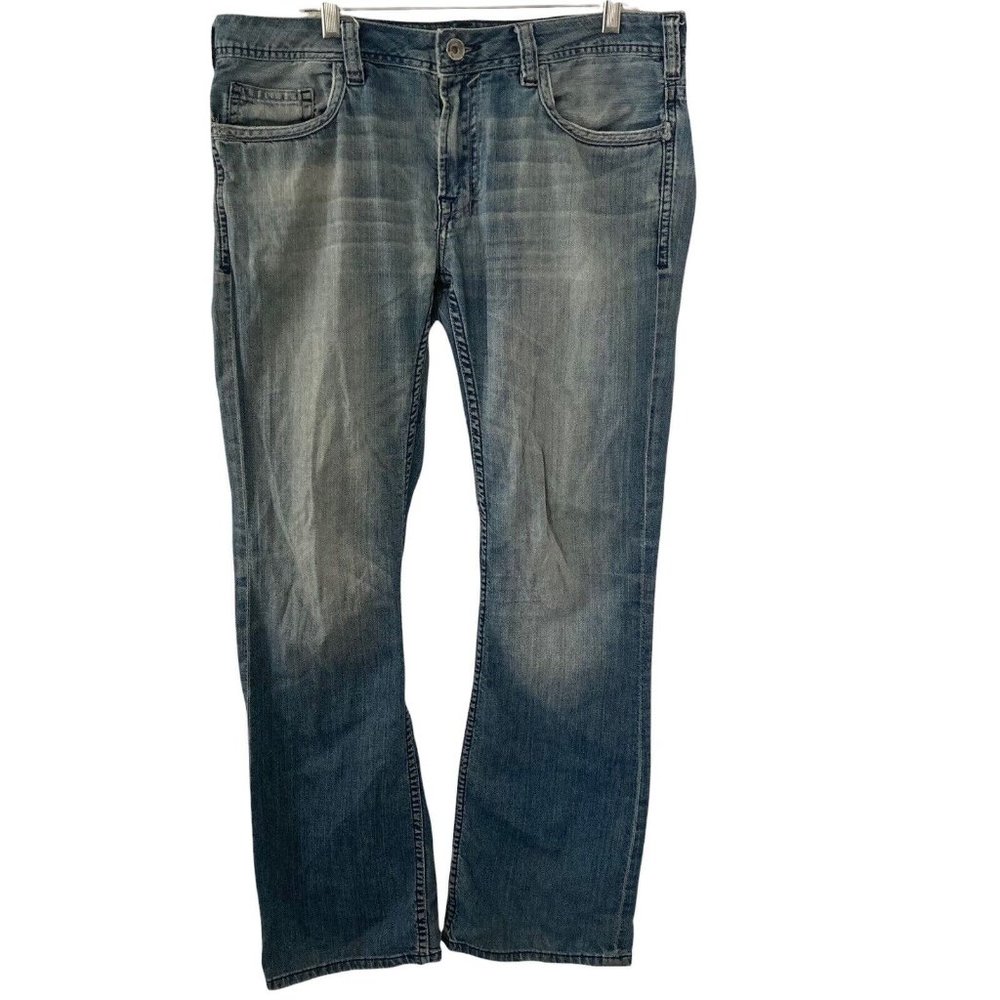 Buffalo Jeans Mens 36x31 Destroyed Medium Wash Blue